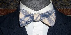 "Country Blue” Cotton Madras Bow Tie