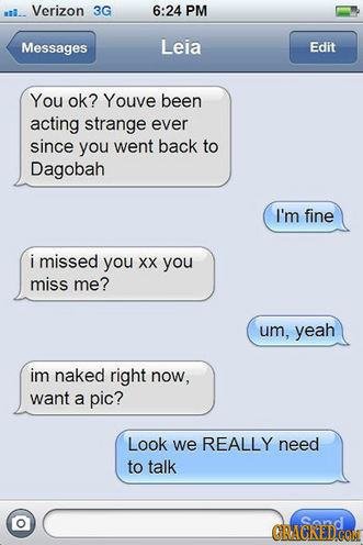 Leia’s iPhone Flirt Fail