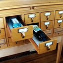 Turning an old card catalog into a liquor cabinet