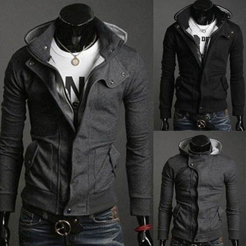 Men/'s hoodies hooded sweater coat zipper Sweatshirts korean slim jacket outwear