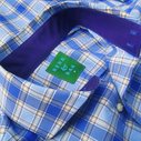 Karsten Button Blue & Tan Plaid Shirt
