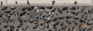 +400 Harleys on an aerial photography 3 meters wide
