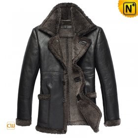 Black Sheepskin Coat Men uk CW819436 - cwmalls.com