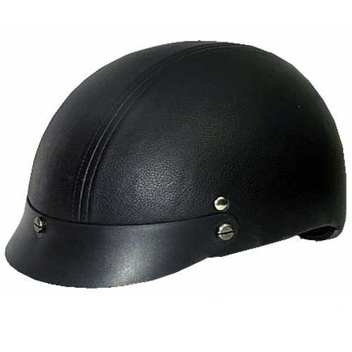 Leather Shorty Motorcycle Helmet