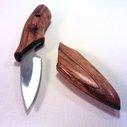 Small Knife with Handmade Wooden Handle & Sheath by WoodAndBlade
