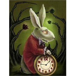 Levin White Rabbit by Diana Levin Alice in Wonderland Canvas Art Print