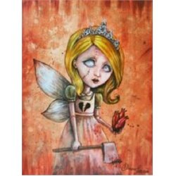 Love Hurts by Diana Levin Goth Fairy Girl with Axe Canvas Art Print