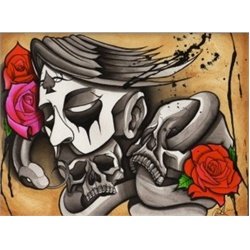 Fall by Chris Allen Phantom Skulls and Roses Tattoo Canvas Art Print