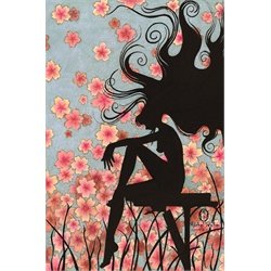 Watching the Cherry Blossoms by Rachel Walker Girl Modern Art Print