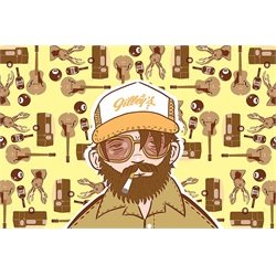 Truckin Man by Tom Vadakan Smoking Southern Trucker Artwork Art Print