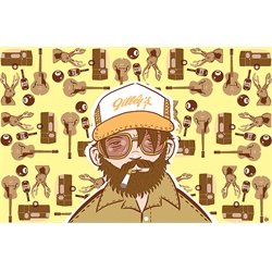 Truckin Man by Tom Vadakan Smoking Southern Trucker Canvas Art Print