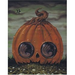 Fiendish Glee Michael Banks Halloween Pumpkin Canvas Giclee Art Print