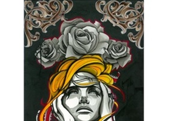 The Perfect Turmoil by Chris Allen Woman with Roses Canvas Art Print