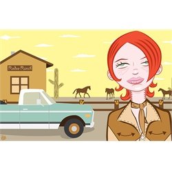 Rodeo Sweetheart by Tom Vadakan Southern Cowgirl Canvas Fine Art Print