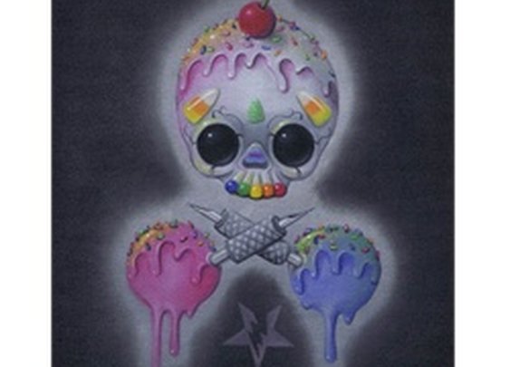 Sweet Tatts by Michael Banks Sugar Skull Crossbones Canvas Art Print