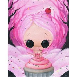 A Light Sprinkle by Michael Banks Cupcake Girl Giclee Canvas Art Print