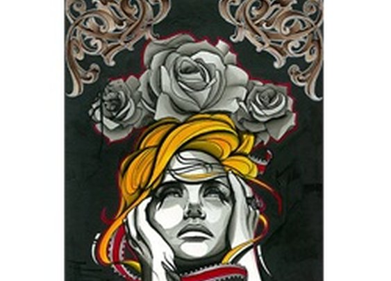 The Perfect Turmoil Chris Allen Woman with Roses Framed Fine Art Print