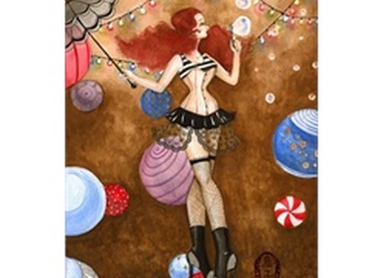 All the Worlds a Stage by Rachel Walker Burlesque Tightrope Walker Circus Art Print