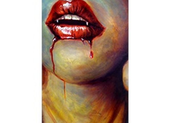 Vampire Lips Bobby Holland Gothic Bloody Vampiress Canvas Art Print