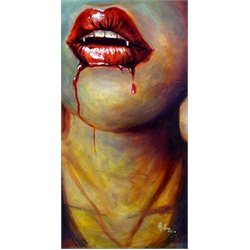 Vampire Lips Bobby Holland Gothic Bloody Vampiress Canvas Art Print