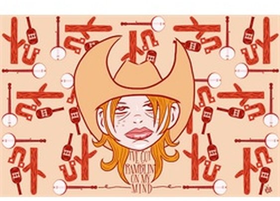 Ramblin on My Mind by Tom Vadakan Southern Cowgirl Canvas Art Print