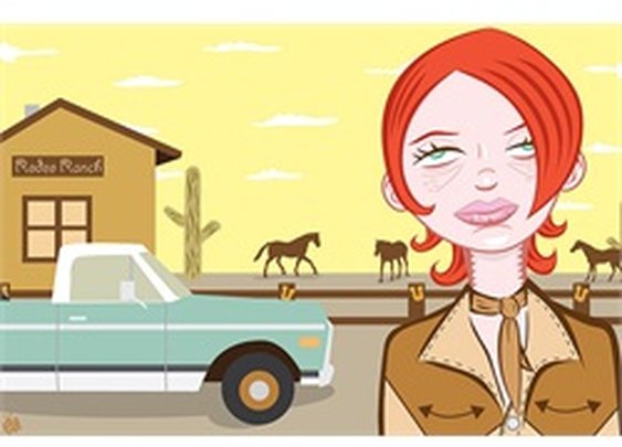Rodeo Sweetheart by Tom Vadakan Southern Cowgirl Framed Art Print