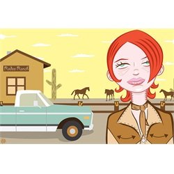 Rodeo Sweetheart by Tom Vadakan Southern Cowgirl Framed Art Print