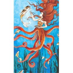 Best Friends by Rachel Walker Mermaid Cat Half Woman Half Octopus Art Print
