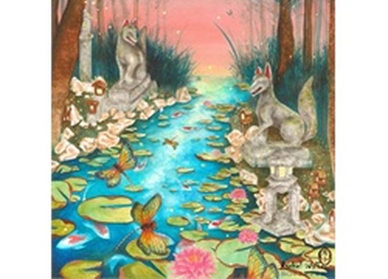 Inaris Garden Rachel Walker Shinto Shrine Canvas Giclee Art Print