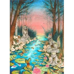 Inaris Garden Rachel Walker Shinto Shrine Canvas Giclee Art Print