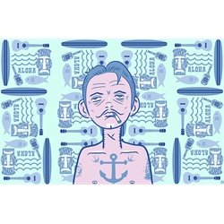 Sailor by Tom Vadakan Southern Surfer Hawaiian Tiki Canvas Art Print