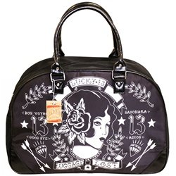 Lucky 13 Luggage Lost Old School Tattoo Artwork Vegan Large Purse