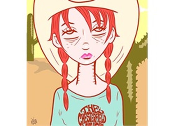 Dusty by Tom Vadakan Southern Country Cowgirl Canvas Giclee Art Print