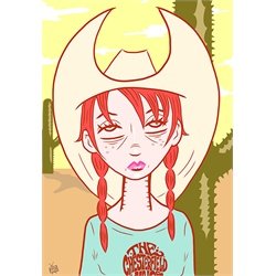 Dusty by Tom Vadakan Southern Country Cowgirl Canvas Giclee Art Print