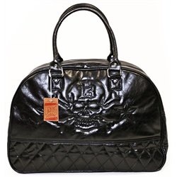 Lucky 13 Skull and Crossbones Black Overnight Carry On Travel Bag
