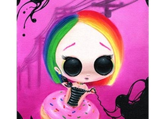 Paging Mr. Rainbow by Michael Banks Phone Girl Canvas Giclee Art Print