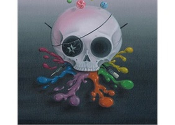 Deadmen Tell Tall Tails by Michael Banks Skull Paints Canvas Art Print