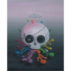 Deadmen Tell Tall Tails by Michael Banks Skull Paints Canvas Art Print