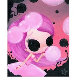 Creating Happiness by Michael Banks Bubble Gum Girl Canvas Art Print