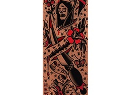 Grim Reaper HEK Gothic Skull Graveyard Tattoo Flash Canvas Art Print