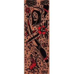 Grim Reaper HEK Gothic Skull Graveyard Tattoo Flash Canvas Art Print