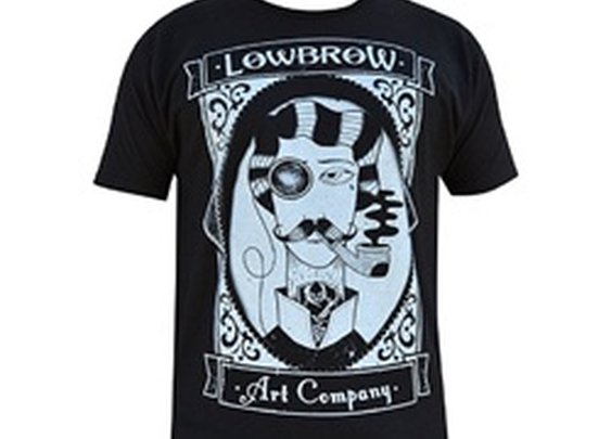Mens Gent by Adi Lowbrow Art Logo Steampunk Man with Monocle T Shirt