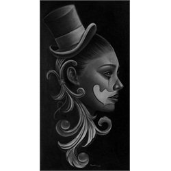 Dulce by Miguel Camarillo Mexican Payaso Clown Woman Canvas Art Print