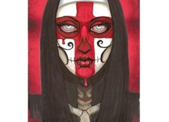 Reverence by Shayne of the Dead Bohner Red Cross on Nun Art Print