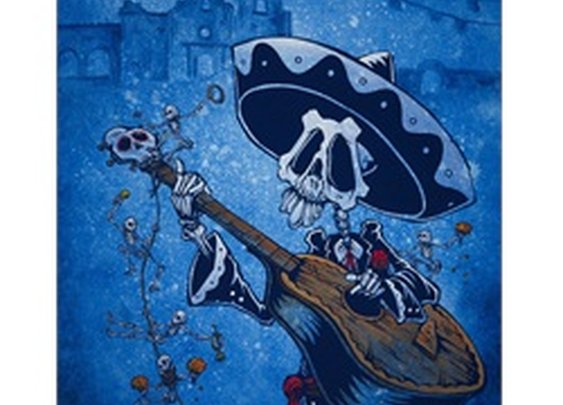 Music of the Mission by David Lozeau Mariachi Skeleton Canvas Art Print