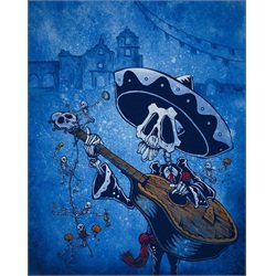 Music of the Mission by David Lozeau Mariachi Skeleton Canvas Art Print