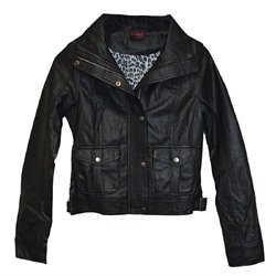 Juniors Bat by Ian McNiel Faux Leather Vegan Friendly Black Jacket