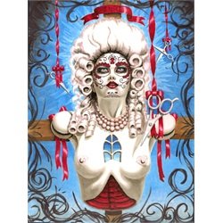 Sacrifice by Shayne of the Dead Bohner Nude on Cross Canvas Art Print