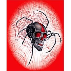 Widowed by Jeff Saunders Skull Spider Red Tattoo Canvas Fine Art Print