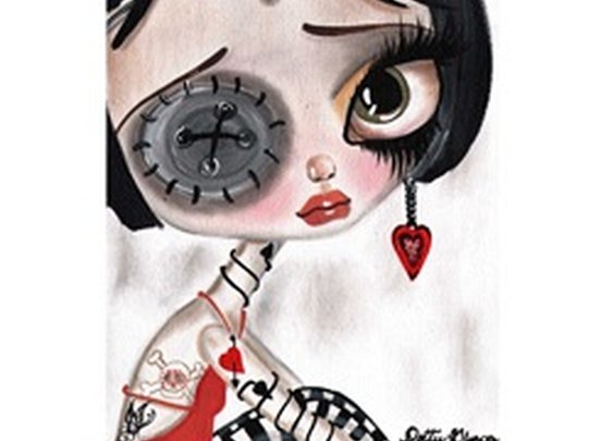 Girly Rude by Dottie Gleason Button Eyed Girl Art Print